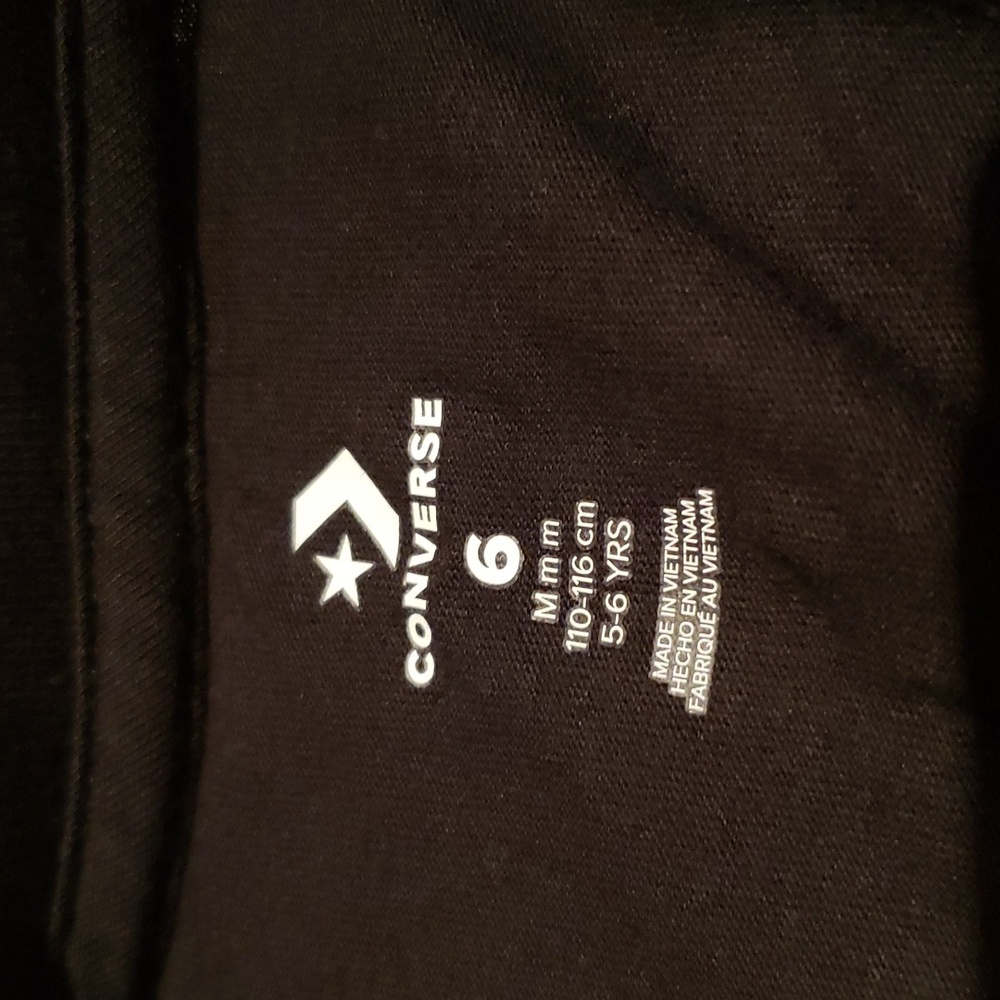Converse RARE! NEW 1908 Worldwide T-Shirt Tee Boys size 6 (M) BLACK NWT - Picture 5 of 8